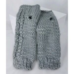 Rooted Soul Fingerless Cable Knit Gloves Hand Warmers 3"x8.75" Gray NEW